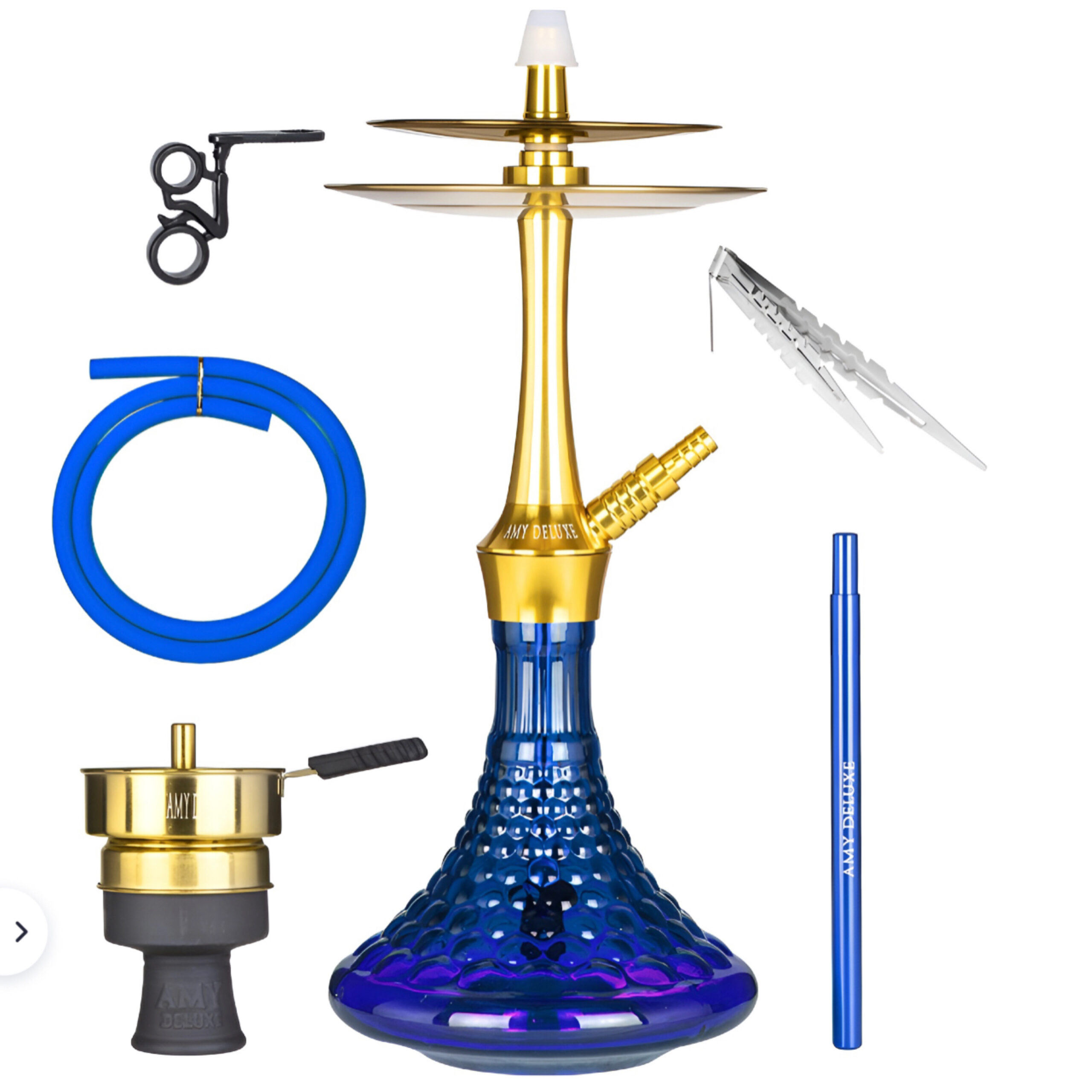 Amy deluxe 128.02 Gold & Blue - Shisha Plus