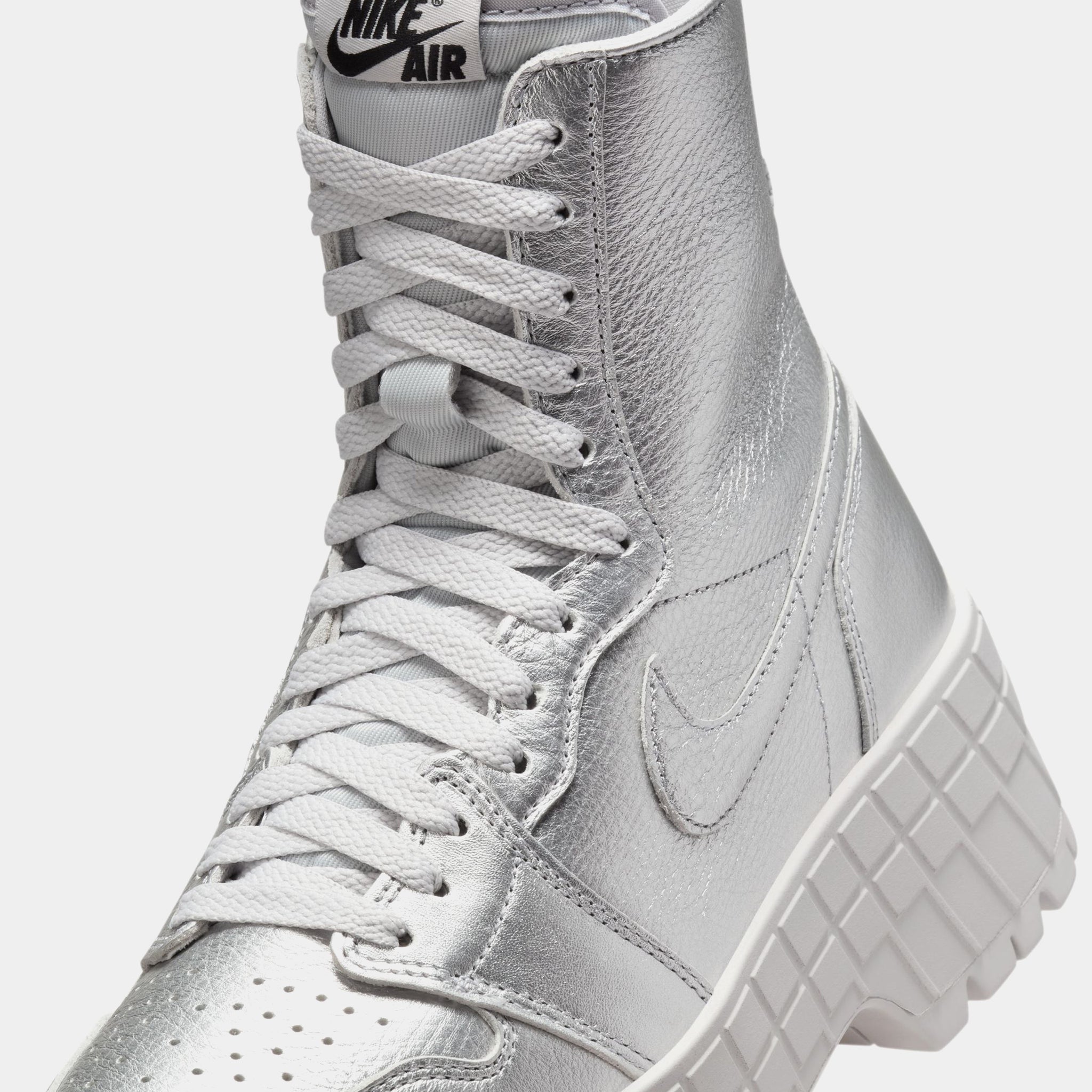 Jordan Air Jordan 1 Brooklyn Womens Lifestyle Shoes Silver FJ5737