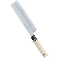 堺菊守 銀3鋼和庖丁 本職用 鎌型薄刃 18cm - 調理器具のSHOKUBI