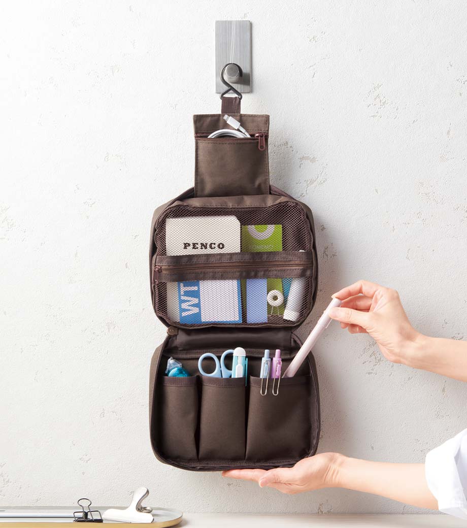 パッと開く!どこでもつり下げ収納ポーチ｜最安値￥438|ほしい！ノベルティ