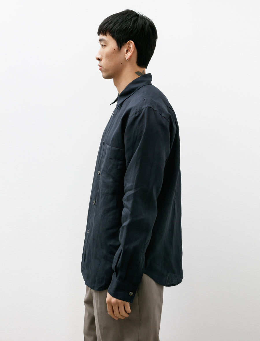 Margaret Howell Basic Shirt Linen Dark Navy – Neighbour
