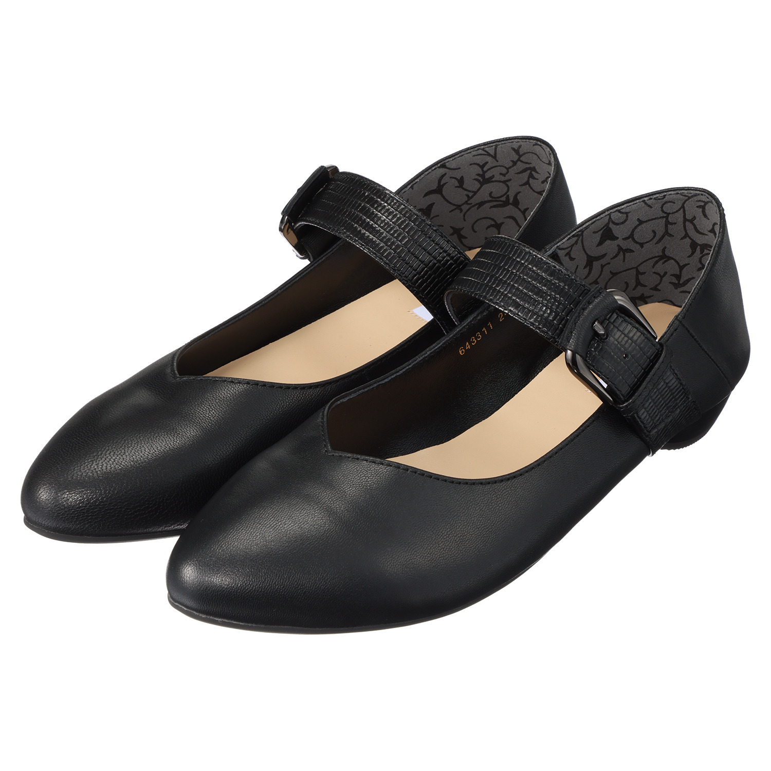 卑弥呼 シープレザー ベルトデザイン バブーシュパンプス- ショップ