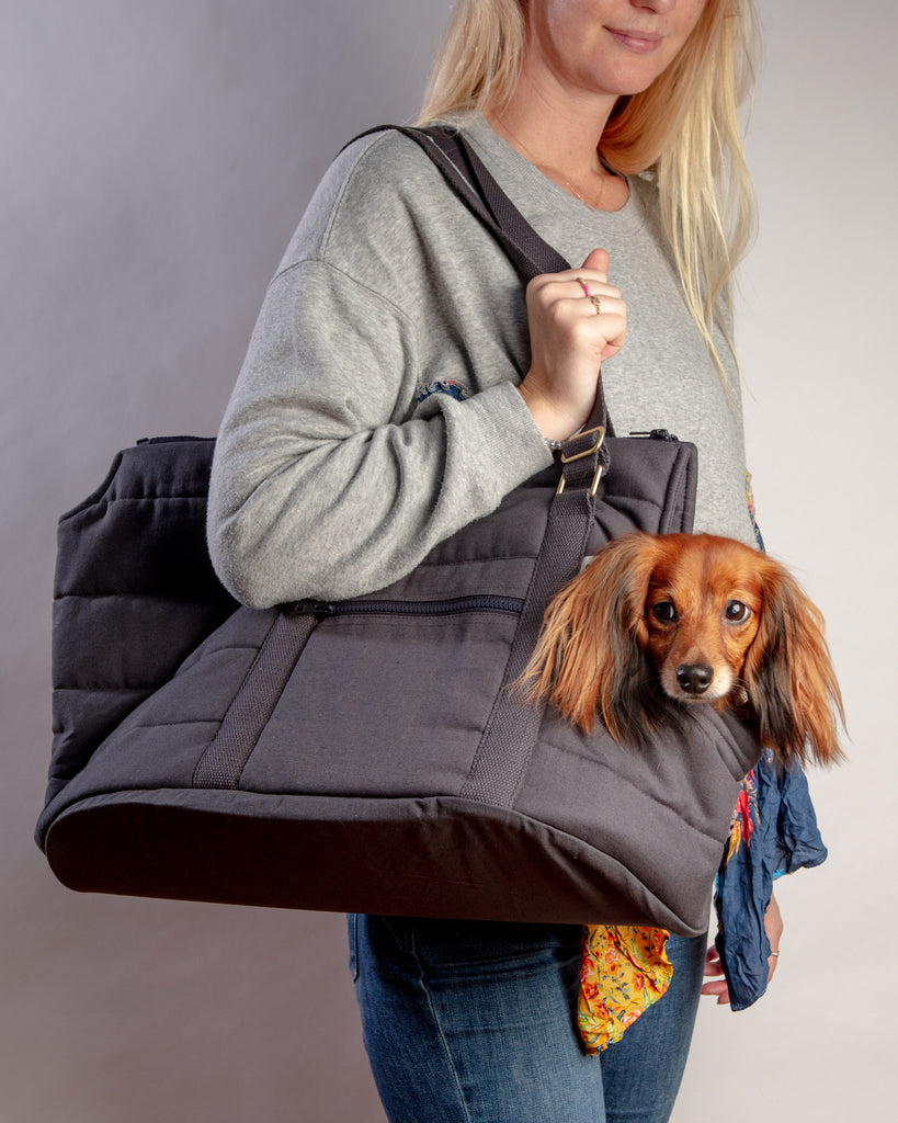 TADAZHI | Rio Dog Carrier Bag in Warm Grey | DOG & CO.