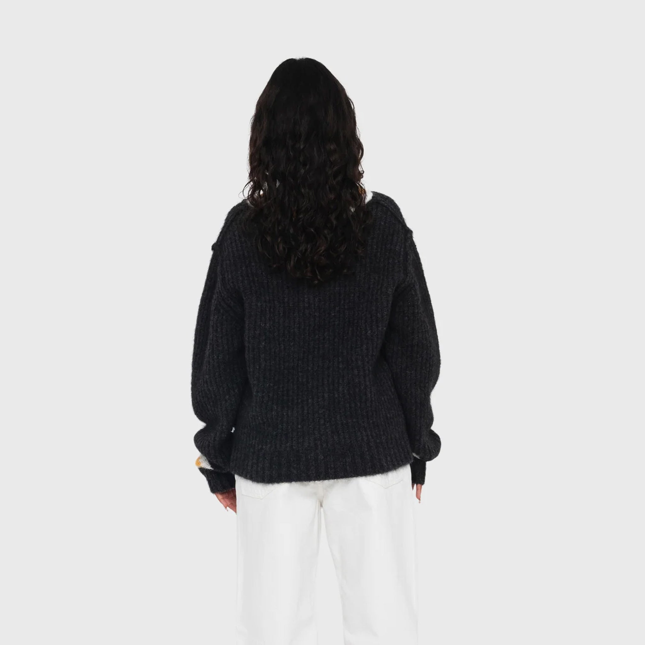 Stussy - Mohair Tennis Sweater - Charcoal | available at LCD