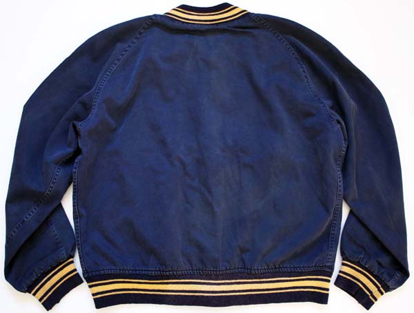 50s Eddie Leonard NAVY パッチ付き コットン スタジャン 紺