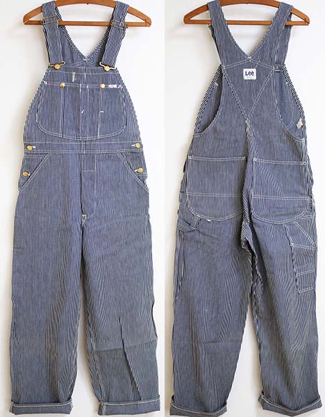デッドストック☆70s USA製 Leeリー ヒッコリー オーバーオール w34