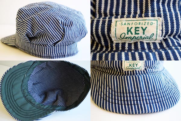 60s KEY ヒッコリー ワークキャップ 55cm - Sixpacjoe Web Shop