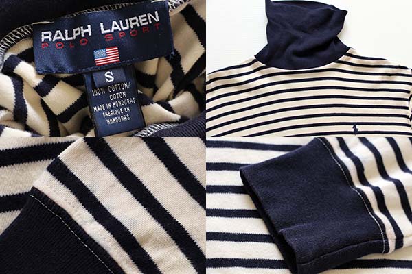90s POLO SPORTポロ スポーツ ラルフローレン ボーダー タートルネック