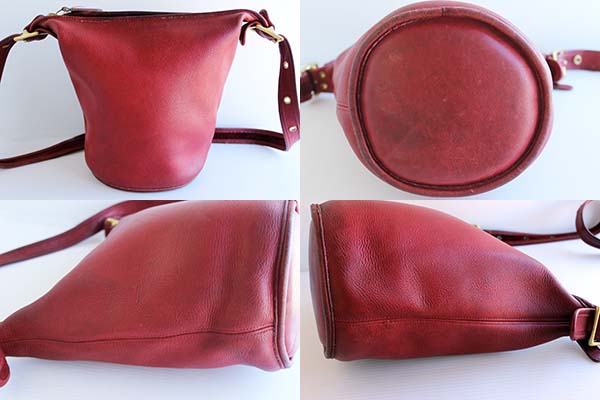 USA製 COACH オールド コーチ バケツ型 レザーショルダーバッグ 赤