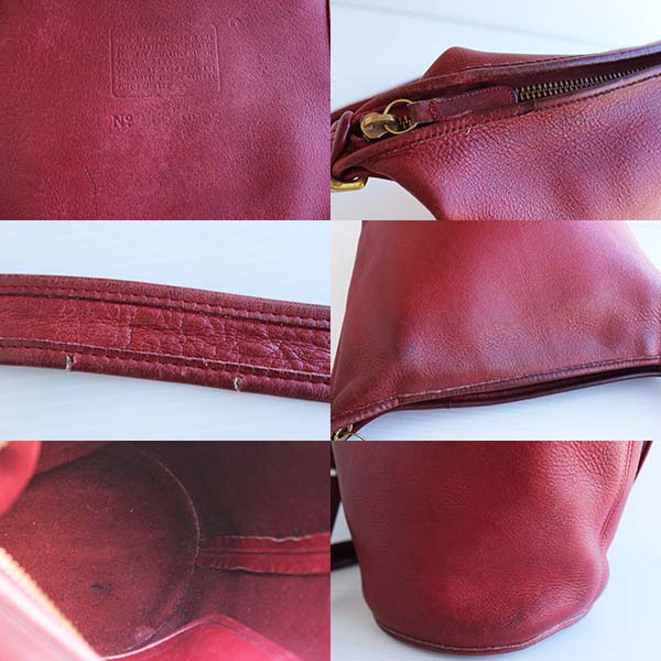 USA製 COACH オールド コーチ バケツ型 レザーショルダーバッグ 赤