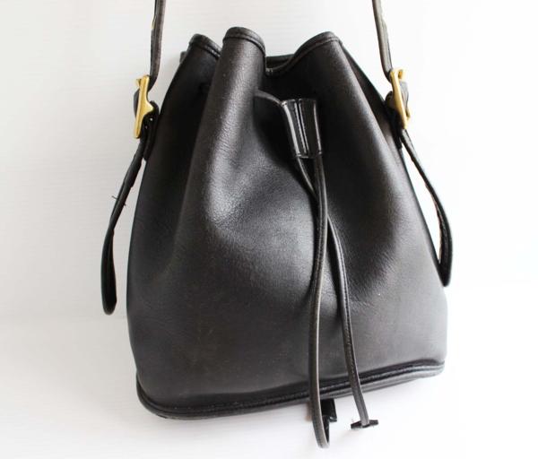 USA製 COACH オールド コーチ 巾着 レザー ショルダーバッグ 黒