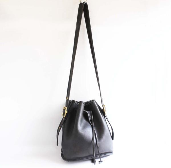 USA製 COACH オールド コーチ 巾着 レザー ショルダーバッグ 黒