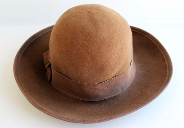 80s BANANA REPUBLICバナナリパブリック フェルト ボーラーハット 茶
