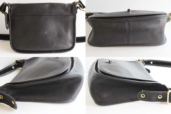 USA製COACHオールド コーチ レザー ショルダーバッグ黒☆9951A