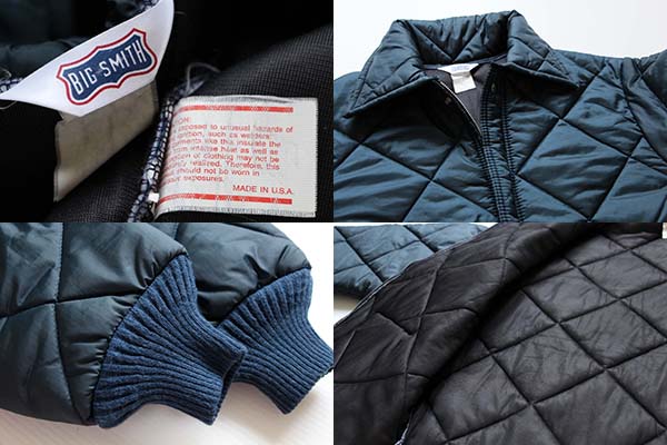 80s USA製 BIG SMITHビッグスミス キルティングジャケット 紺