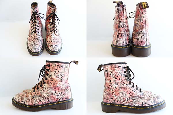 英国製 DR.MARTENSドクターマーチン 8ホールブーツ ロンドン 総柄 UK4
