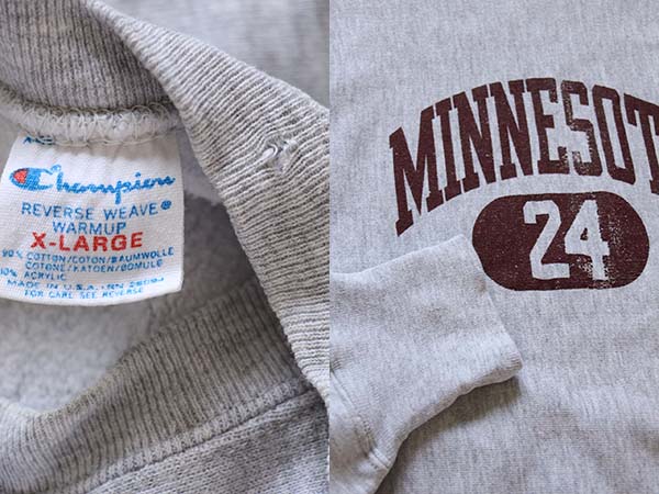 80s USA製 Championチャンピオン MINNESOTA 24 リバースウィーブ