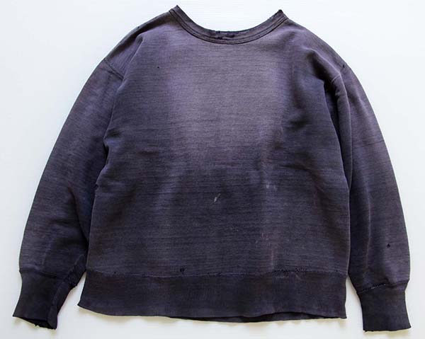 50s UNKNOWN 無地 スウェット ナス紺 フェード - Sixpacjoe Web Shop