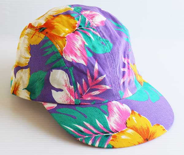 80s WENDY'Sウェンディーズ ボタニカル柄 ジェットキャップ☆A