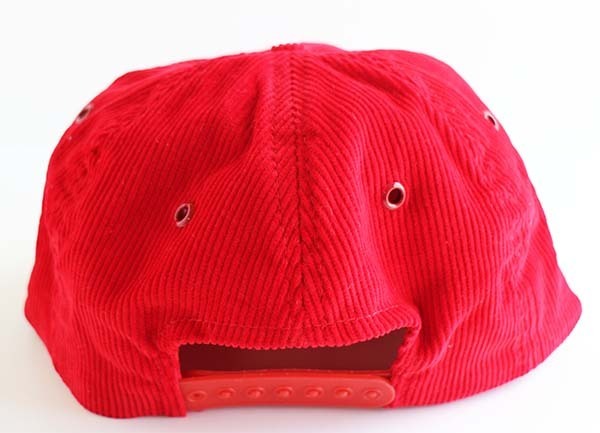 90s Marlboro マルボロ ロゴ刺繍 コーデュロイキャップ 赤 - Sixpacjoe