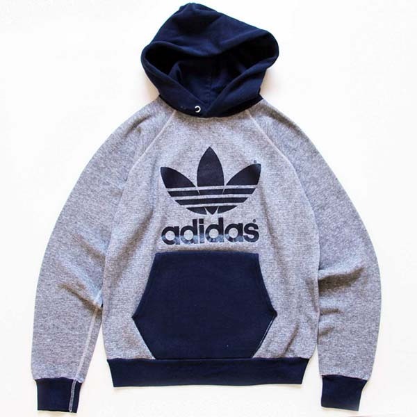 80s USA製 adidasアディダス トレフォイル ビッグロゴ ツートン