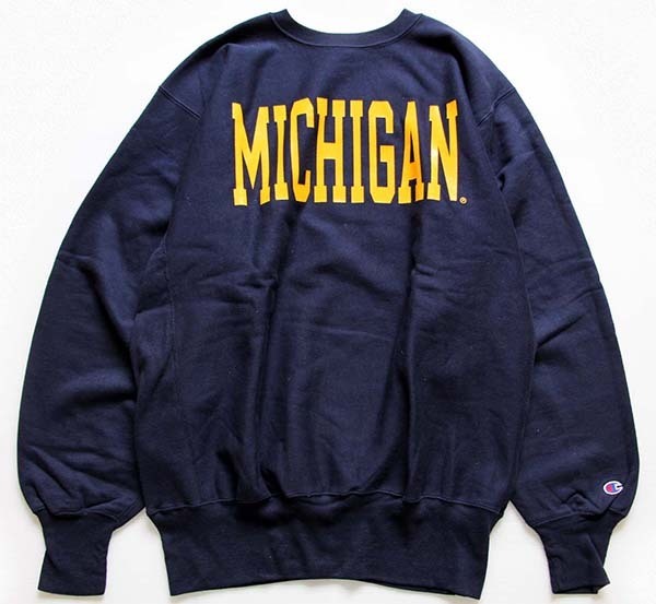 デッドストック☆90s USA製 Championチャンピオン MICHIGAN リバース