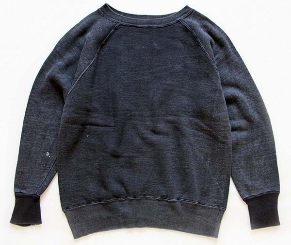 60s UNKNOWN 無地 ツートン コットン スウェット 黒 フェード