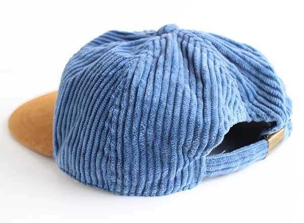 90s CHEROKEE 太畝 コーデュロイ×レザー キャップ ブルーグレー