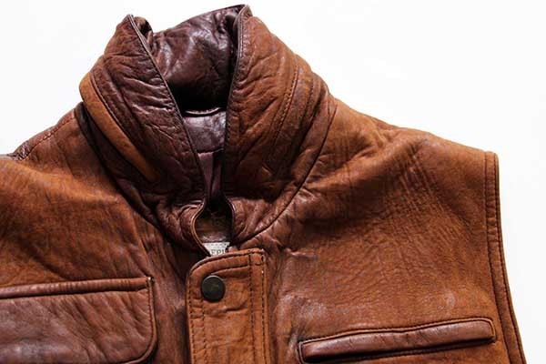 80s BANANA REPUBLICバナナリパブリック ラムレザー サファリベスト