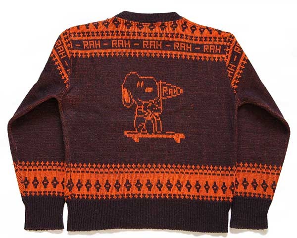 70s Arrow SNOOPY スヌーピー ウッドストック ジャガード アクリル