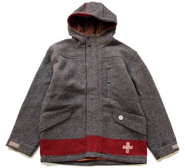 スイス軍 リメイク フーデッド ウール ブランケット コート