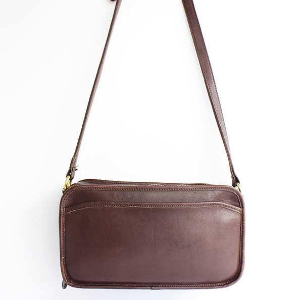 USA製 COACH オールド コーチ レザー ショルダーバッグ 焦げ茶☆9974