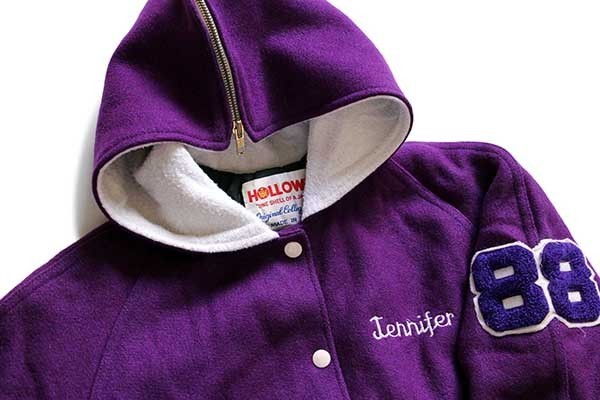 80s USA製 HOLLOWAY チェーン刺繍&パッチ付き セーラーカラー メルトン