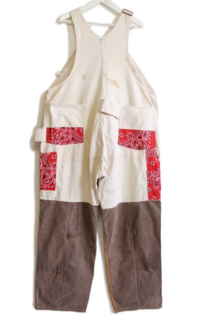 80s OSHKOSH B'GOSH エプロン付き ダック地 ダブルニー オーバーオール
