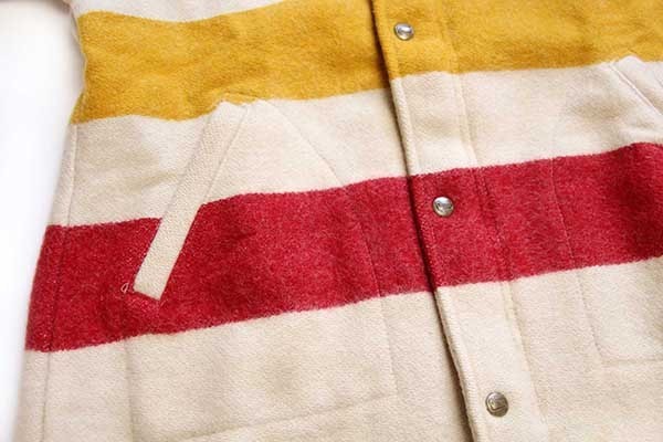 70s USA製 Woolrichウールリッチ マルチボーダー フーデッド ウール
