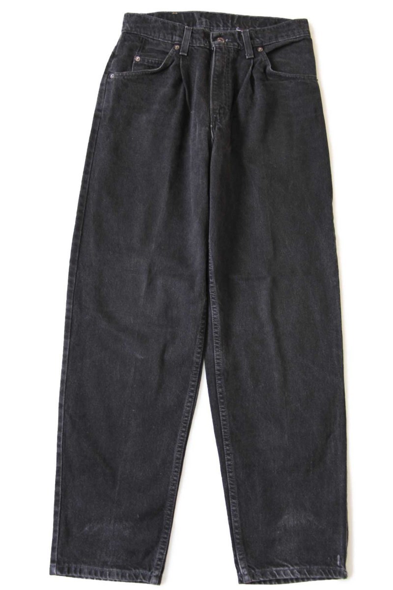 90s USA製 Levi'sリーバイス 580 ワンタック ブラック デニムパンツ