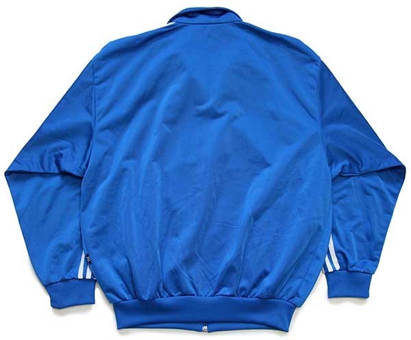 adidasアディダス トレフォイル ロゴ刺繍 トラックジャケット 青×白 S
