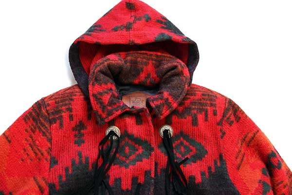 90s USA製 Woolrichウールリッチ ネイティブ柄 ロング ウール