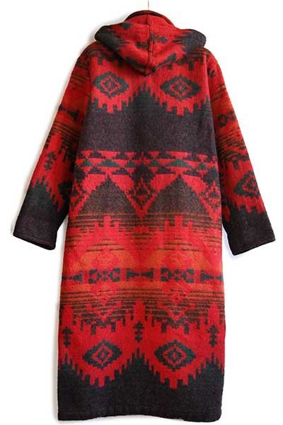 90s USA製 Woolrichウールリッチ ネイティブ柄 ロング ウール