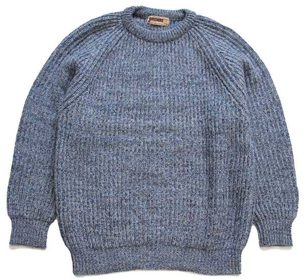 80s スコットランド製 BRENIRE ローゲージ ウールニット セーター