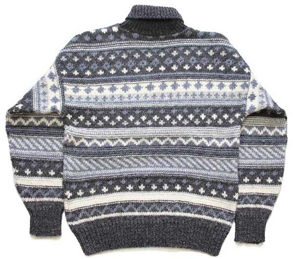 デンマーク製 SCANDIA ノルディック柄 タートルネック ウールニット