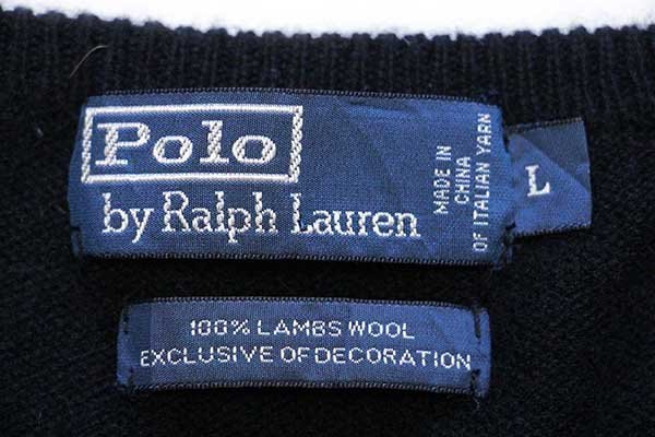 ポロ ラルフローレン ワンポイント Vネック ラムウールニット セーター