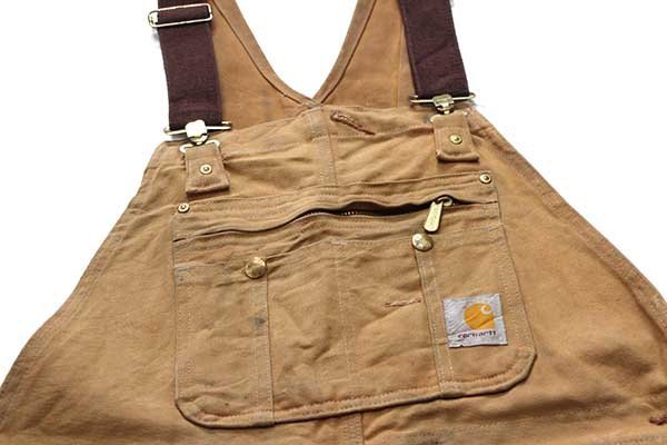 メキシコ製 carharttカーハート ダック地 ダブルニー オーバーオール