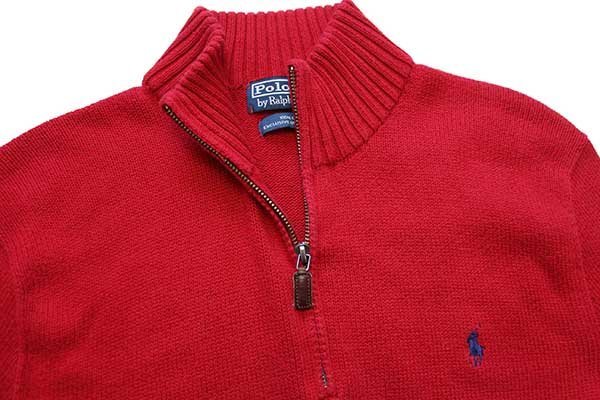 ポロ ラルフローレン ワンポイント ハイネック ハーフジップ コットン