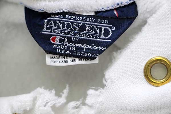 80s USA製 Championチャンピオン×LANDS'ENDランズエンド 無地 目無し