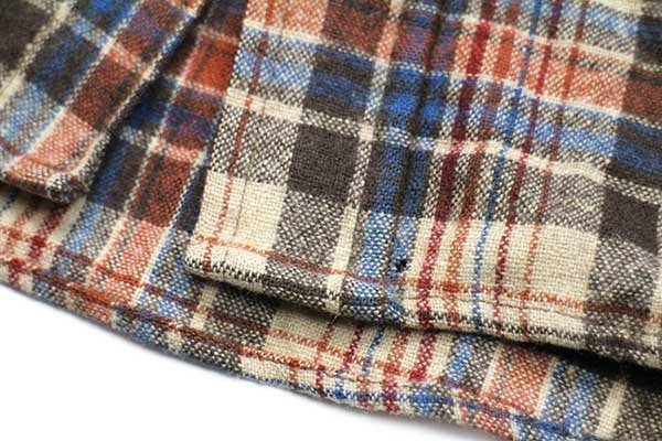 70s PENDLETONペンドルトン LOBO チェック エルボーパッチ付き ウール