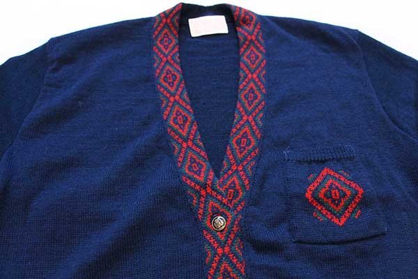 70s USA製 PENDLETONペンドルトン フォークロア柄 ウールニット