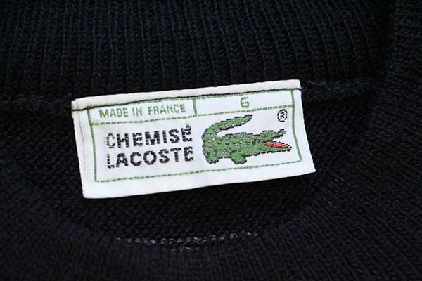 80s フランス製 CHEMISE LACOSTE ラコステ 太ボーダー ウール×アクリル