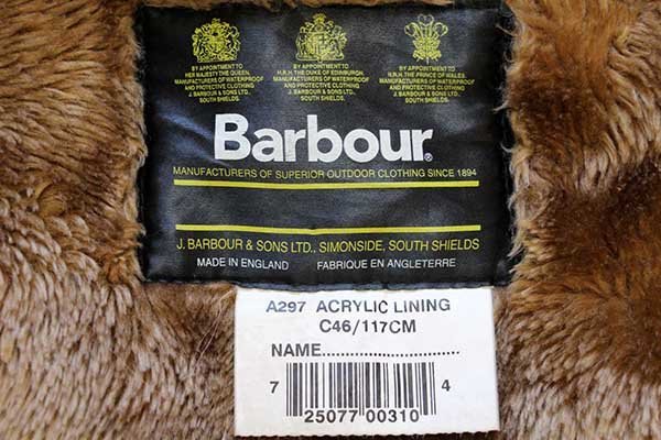 90s 英国製 Barbourバブアー A297 パイルライナー ボア ベスト