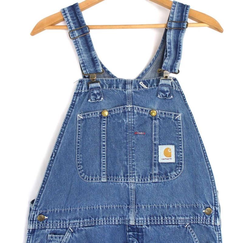 90s carharttカーハート ペンキ飛び デニム オーバーオール w38